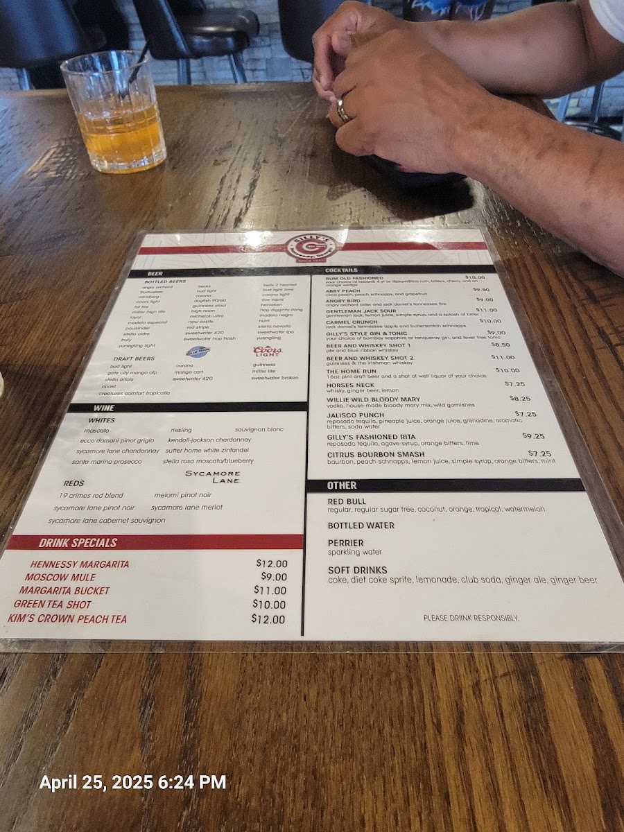 Gilly's Sports Bar Menu - Image 3